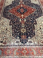 Hand Knotted Persian Heriz Rug  11x8 ft