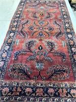 Hand Knotted Persian Sarouk 4.8x2.5 ft