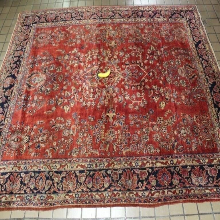 Antique Hand Knotted Persian Sarouk  8.8x12 ft