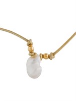 18k & 14k Gold Cultured Baroque Pearl Necklace