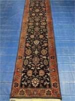 Hand Knotted Agra Tabriz Rug 10.3x2.6 ft