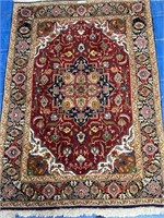 Hand Knotted Persian Tabriz Rug 3.5x4.8 ft
