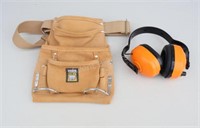 PowerFist Leather Tool Belt and Hearing Protection