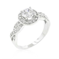 Round 1.45ct White Sapphire Twisted Shank Ring