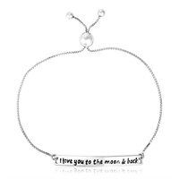Silver "i Love You To The Moon & Back" Bracelet