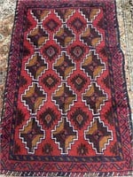 Hand Knotted Persian Balouch Rug 3x4.6 ft