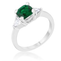 Cushion 1.80ct Emerald & White Sapphire Ring