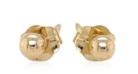 14k Gold Polished Round Stud Earrings