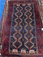 Hand Knotted Persian Balouch Rug 5x2.7 ft