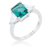 Radiant 4.50ct Aquamarine & White Sapphire Ring