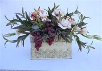 Artificial Floral in Concrete Decorative Planter