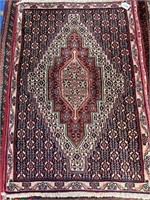 Hand Knotted Persian Bijar Rug 3.9x2.4 ft