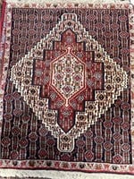 Hand Knotted Persian Bijar Rug 3.3x2.3 ft