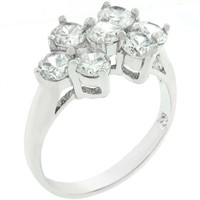 Elegant Round 2.03ct White Sapphire 7-stone Ring