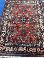 Hand Knotted Shirvan Rug 4.8x3.10 ft