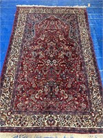 Hand Knotted Persian Kashan Rug4x6 ft