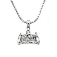 Beautiful .39ct White Sapphire Crown Necklace