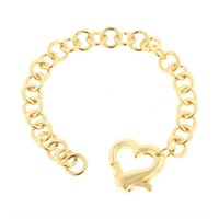 Cute 18k Gold Pl. Heart Charm Bracelet