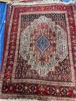 Hand Knotted Persian Bijar Rug 5.10x3.10 ft