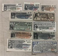 (11)VINTAGE STOCK CERTIFICATE COUPONS-ASSORTED