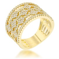 14k Gold-pl. .60ct White Sapphire Cocktail Ring