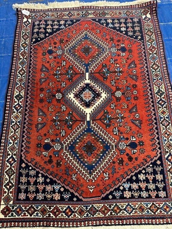 Hand Knotted Persian Yelemeh Rug 3.5x4.8 ft