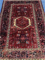 Hand Knotted Persian Heriz Rug 5x6.10 ft