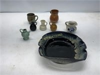POTTERY PITCHERS CUPS BOWL