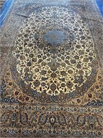 Hand Knotted Persian Esfahan Rug 11x7.4 ft