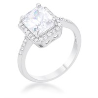Radiant Cut 2.95ct White Sapphire Classic Ring