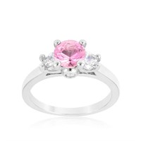 Elegant 1.76ct Pink & White Sapphire 3-stone Ring