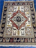 Hand Knotted Persian Soumak Rug 5x2.8 ft