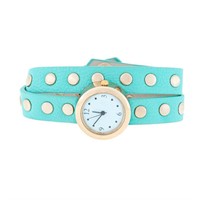 Elegant Mint Studded Wrap Watch