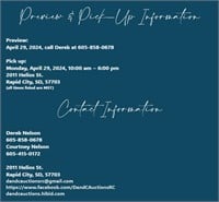 Preview, Pick-Up & Contact information