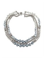 Givenchy Pearl & Crystal Multistrand Necklace