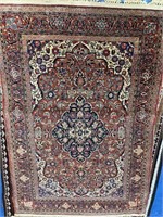 Hand Knotted Persian Kashan Rug 3.4x5.6 ft