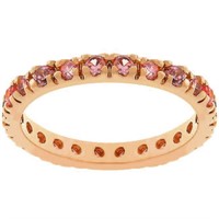 18k Gold-pl. .60ct Pink Sapphire Eternity Ring