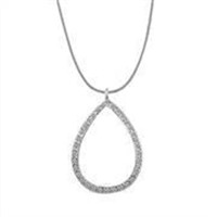 Gorgeous .20ct White Sapphire Hoop Necklace