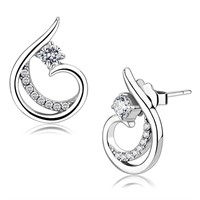 Round .10ct White Sapphire Bow Earrings