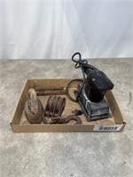 Black and Decker sander, vintage pulley, iron,