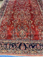 Antique Hand Knotted Persian Sarouk Rug 10x12 ft