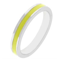 Minimalist Yellow Green Enamel Classic Ring