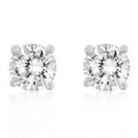 Classic Round 1.00ct White Topaz Earrings