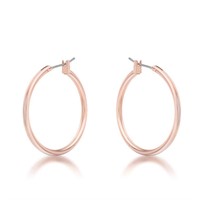 Elegant Rose Goldpl 30mm Hoop Earrings