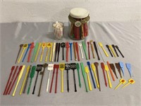 Collection Of Swizzle Sticks & Toothpicks