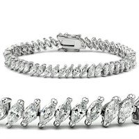 Marquise 11.00ct White Topaz Tennis Bracelet