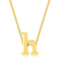 Goldtone Initial Small Letter H Necklace