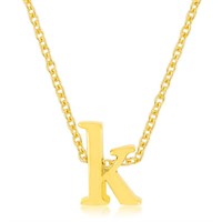 Goldtone Initial Small Letter K Necklace