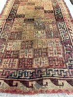 Hand Knotted Turkish Rug 4x5.2 ft
