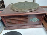 Antique Best Phone Phonograph and 45 rpm Records